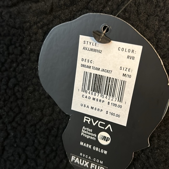 NWT RVCA Dream Team Bomber Jacket, black with rainbow, women’s size Medium, - Picture 9 of 12